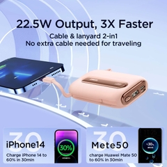 Sạc dự phòng 22.5W Joyroom L012 Colorful 20.000mAh tích hợp cáp sạc điện thoại chứng nhận CCC-FCC-CE
