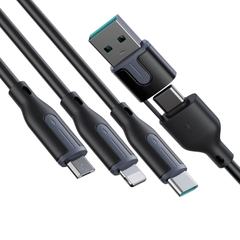 Cáp sạc Joyroom S-2T3018A15 Ice Crystal Series 3.5A USB+TypeC to Lightning+TypeC+Micro 5-in-1 Charging Cable