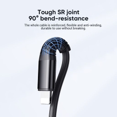 Cáp sạc Joyroom S-1230G4 3-in-1 charging cable（lightning+typec+micro）1.2M-black