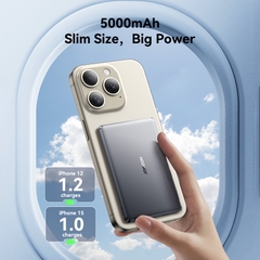Sạc dự phòng mỏng 20W Joyroom PBM08 ultra thin metal magnetic wireless charging dùng cho điện thoại không dây iPhone, Samsung