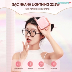 Sạc dự phòng Joyroom Jelly Series 22.5W Power Bank 10000mAh tích hợp 2 dây sạc USBC + iPhone