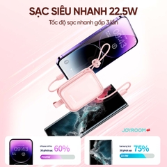 Sạc dự phòng Joyroom Jelly Series 22.5W Power Bank 10000mAh tích hợp 2 dây sạc USBC + iPhone