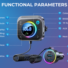 Tẩu sạc nhanh Joyroom hỗ trợ phát nhạc qua Bluetooth CL18 Car Wireless FM Transmitter