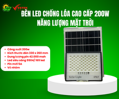 Đèn Led Chống Lóa Cao Cấp 200W Năng Lượng Mặt Trời ( Vỏ Nhôm )