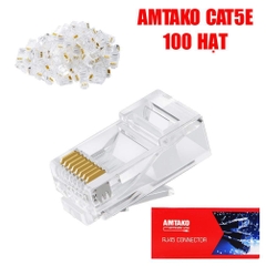 Hạt mạng RJ45 cat5e AMTAKO 50P hộp 100 hạt