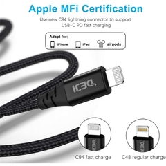 Cáp sạc nhanh cao cấp chuẩn Apple MFi 2.4A chất lượng cao DEJI