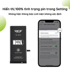 [Sàng cáp] Pin iPhone 11 Dung lượng cao 3510mAh công nghệ mới Deji