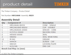 HM124646/HM124618XD Timken