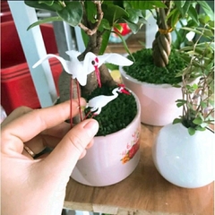 Tượng gốm tháp chùa, mô hình ngôi nhà sàn, nhà rơm làm phụ kiện trang trí tiểu cảnh, trang trí bể cá, hòn non bộ