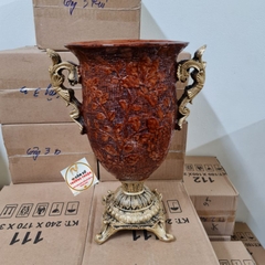 Bình hoa cắm Lông Công, Hoa Lụa ⚡BAO BỂ VỠ⚡composite dáng cúp số 18 cao 40cm