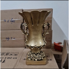 Bình cắm hoa Composite dáng cúp chân vuông S5 cao 31cm (cắm lông công, hoa lụa...)💯BAO BỂ VỠ💯