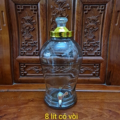 Bình ngâm rượu thủy tinh 8 lít có van và không van
