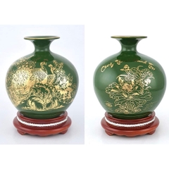 🔥[Giàu sang] Lọ hoa hút lộc - bình hút tài lộc gốm sứ bát tràng (Cao 28cm & 30cm)