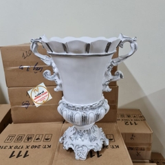 Bình hoa cắm Lông Công, Hoa Lụa ⚡BAO BỂ VỠ⚡composite dáng cúp số 3 cao 40cm