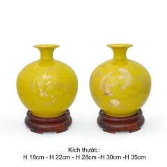 🔥[Giàu sang] Lọ hoa hút lộc - bình hút tài lộc gốm sứ bát tràng (Cao 28cm & 30cm)