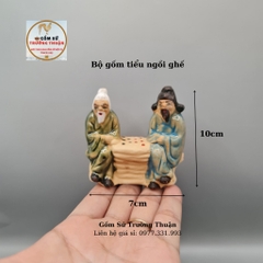 Tượng gốm Lão đánh cờ mini phụ kiện trang trí tiểu cảnh hòn non bộ bể chậu cá