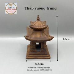 Mô hình gốm Tháp phụ kiện trang trí tiểu cảnh hòn nam bộ bể cá chậu cây bonsai