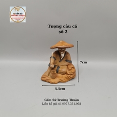Tượng gốm Lão Ngư Ông Câu Cá phụ kiện trang trí hòn non bộ