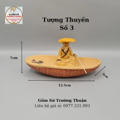 Mô hình tượng mini Lão Nông Ngồi Thuyền Câu Cá làm phụ kiện trang trí tiểu cảnh, cây bonsai và trang trí bể cá cảnh