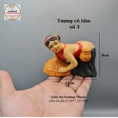 Tượng cô tấm phụ kiện trang trí hòn non bộ, hồ cá, bể cá