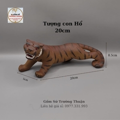 Tượng hổ rừng mini gốm sứ Bát Tràng (nhiều kích thước) làm mô hình trang trí tiểu cảnh, trang trí bể cá