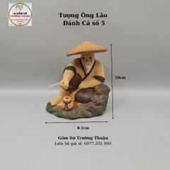Ông Lão Ngồi Câu Cá phụ kiện trang trí hòn non bộ, hồ cá, bể cá