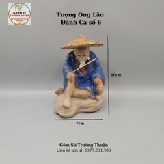 Ông Lão Ngồi Câu Cá phụ kiện trang trí hòn non bộ, hồ cá, bể cá