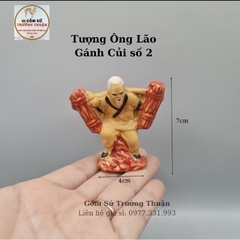 Tượng Ông già gánh củi phụ kiện trang trí tiểu cảnh hồ cá, bể cá, hòn non bộ, sân vườn