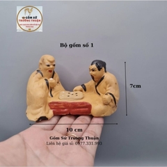 Tượng gốm tháp chùa, mô hình ngôi nhà sàn, nhà rơm làm phụ kiện trang trí tiểu cảnh, trang trí bể cá, hòn non bộ
