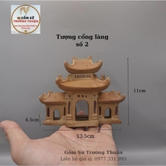 Tượng gốm tháp chùa, mô hình ngôi nhà sàn, nhà rơm làm phụ kiện trang trí tiểu cảnh, trang trí bể cá, hòn non bộ