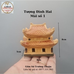 Tượng gốm tháp chùa, mô hình ngôi nhà sàn, nhà rơm làm phụ kiện trang trí tiểu cảnh, trang trí bể cá, hòn non bộ