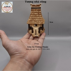 Tượng gốm tháp chùa, mô hình ngôi nhà sàn, nhà rơm làm phụ kiện trang trí tiểu cảnh, trang trí bể cá, hòn non bộ