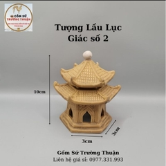 Tượng gốm tháp chùa, mô hình ngôi nhà sàn, nhà rơm làm phụ kiện trang trí tiểu cảnh, trang trí bể cá, hòn non bộ