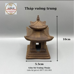 Tượng gốm tháp chùa, mô hình ngôi nhà sàn, nhà rơm làm phụ kiện trang trí tiểu cảnh, trang trí bể cá, hòn non bộ