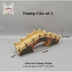Mô hình gốm cây cầu gốm mini trang trí hòn non bộ chậu cây bonsai