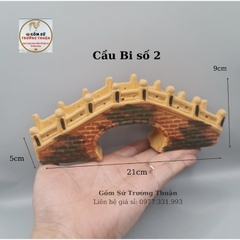 Mô hình gốm cây cầu gốm mini trang trí hòn non bộ chậu cây bonsai