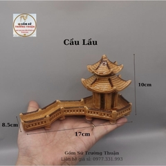Mô hình gốm cây cầu gốm mini trang trí hòn non bộ chậu cây bonsai