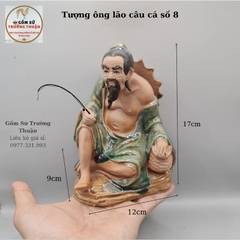 Ông Lão Ngồi Câu Cá phụ kiện trang trí hòn non bộ, hồ cá, bể cá