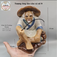 Ông Lão Ngồi Câu Cá phụ kiện trang trí hòn non bộ, hồ cá, bể cá