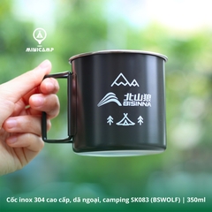 Cốc inox 304 cao cấp, dã ngoại, camping SK083 (BSWOLF) | 350ml