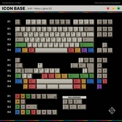 Bộ keycap KAP Retro Lights R2 (Cherry profile / PBT Double-shot)
