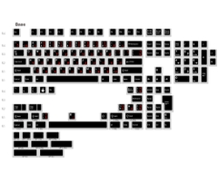 Bộ keycap JKDK White on Black - Red Japanese (Cherry profile / PBT Dyesub)