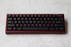 Bộ keycap JKDK White on Black - Red Japanese (Cherry profile / PBT Dyesub)