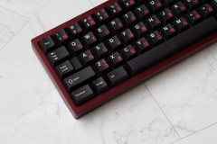 Bộ keycap JKDK White on Black - Red Japanese (Cherry profile / PBT Dyesub)