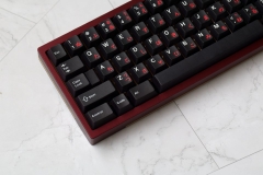 Bộ keycap JKDK White on Black - Red Japanese (Cherry profile / PBT Dyesub)