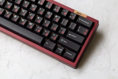 Bộ keycap JKDK White on Black - Red Japanese (Cherry profile / PBT Dyesub)