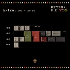 Bộ keycap Key Kobo Retro R.C 759 (Cherry profile / ABS Double-shot)