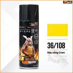 COMBO Sơn Samurai màu vàng Crôm 108 gồm 4 chai đủ quy trình độ bền cao (Lót – Nền 102 - Màu 108 - Bóng )