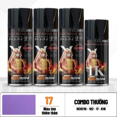COMBO Sơn SAMURAI màu 17 gồm 4 chai đủ quy trình độ bền cao (Lót – Nền 102 - Màu 17 - Bóng )