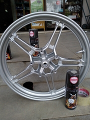 COMBO Sơn Samurai màu bạc kim loại Y3 gồm 4 chai đủ quy trình độ bền cao (Lót  – Nền 124 - Màu Y3 - Bóng )